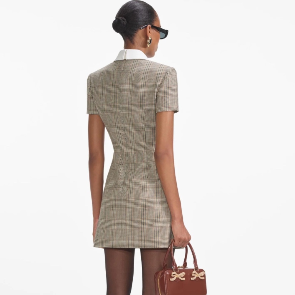 self-portrait Check Wool Mini Dress Size: US4 - MSRP $555 - NWT - Picture 3 of 10